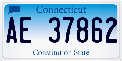 CT license plate AE37862