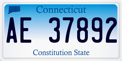 CT license plate AE37892