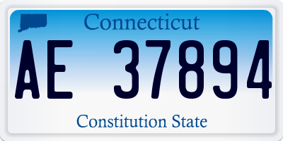 CT license plate AE37894
