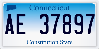 CT license plate AE37897