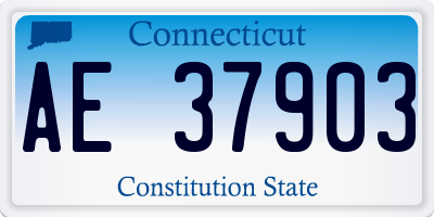 CT license plate AE37903