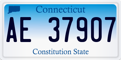 CT license plate AE37907