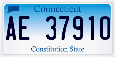 CT license plate AE37910