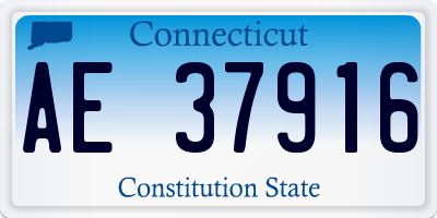 CT license plate AE37916