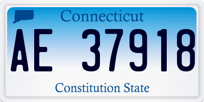 CT license plate AE37918