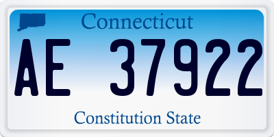 CT license plate AE37922