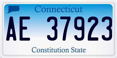 CT license plate AE37923