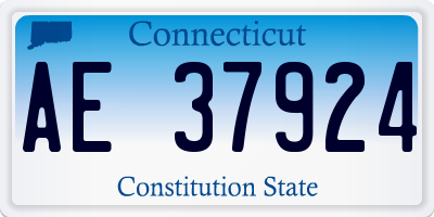 CT license plate AE37924