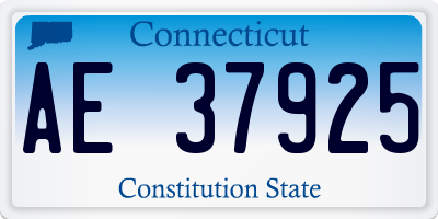 CT license plate AE37925