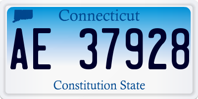 CT license plate AE37928