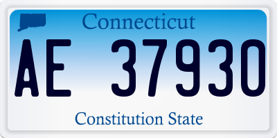 CT license plate AE37930