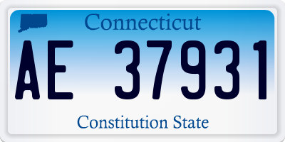 CT license plate AE37931