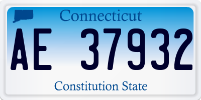 CT license plate AE37932