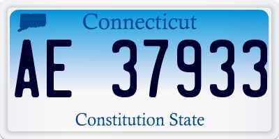 CT license plate AE37933