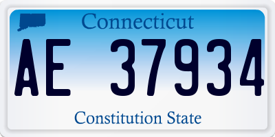 CT license plate AE37934