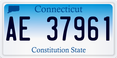 CT license plate AE37961