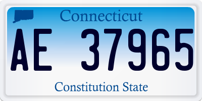 CT license plate AE37965