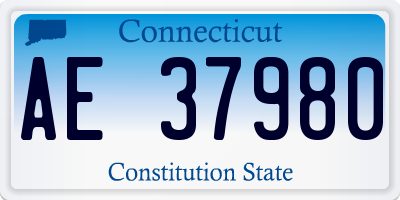 CT license plate AE37980