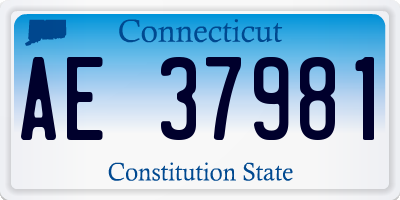CT license plate AE37981