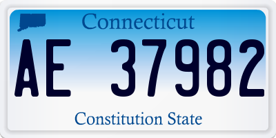 CT license plate AE37982