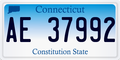 CT license plate AE37992