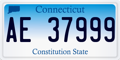 CT license plate AE37999