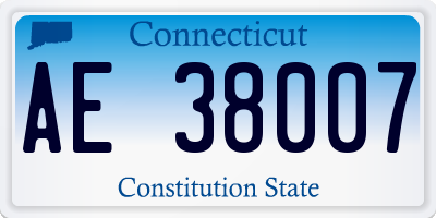 CT license plate AE38007