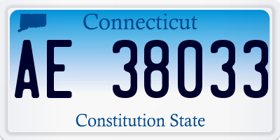 CT license plate AE38033