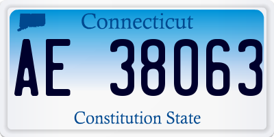 CT license plate AE38063