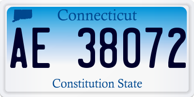 CT license plate AE38072