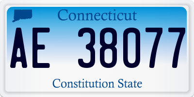 CT license plate AE38077