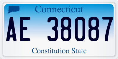 CT license plate AE38087