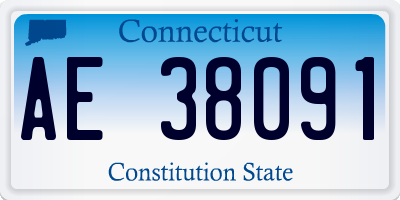 CT license plate AE38091