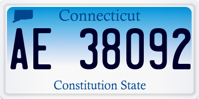 CT license plate AE38092