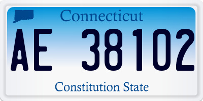 CT license plate AE38102