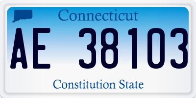 CT license plate AE38103
