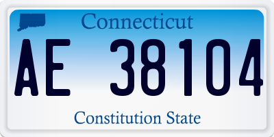 CT license plate AE38104