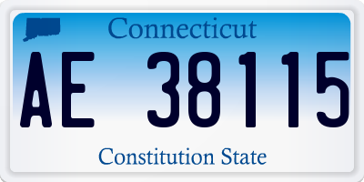 CT license plate AE38115