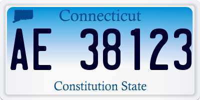 CT license plate AE38123