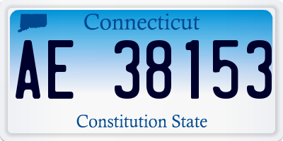 CT license plate AE38153