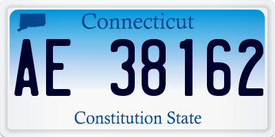 CT license plate AE38162