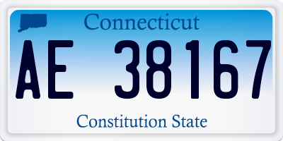 CT license plate AE38167