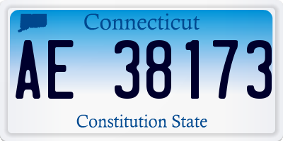CT license plate AE38173