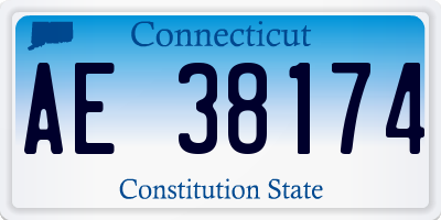 CT license plate AE38174