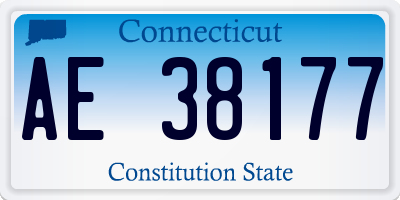 CT license plate AE38177