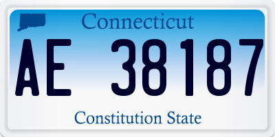 CT license plate AE38187
