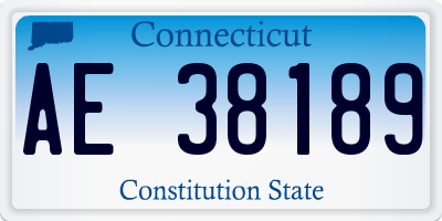 CT license plate AE38189