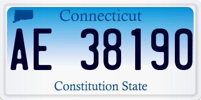 CT license plate AE38190