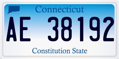 CT license plate AE38192
