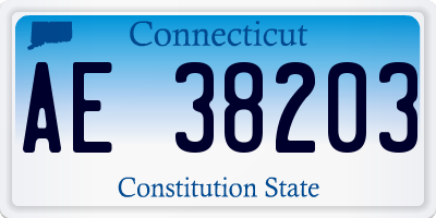 CT license plate AE38203